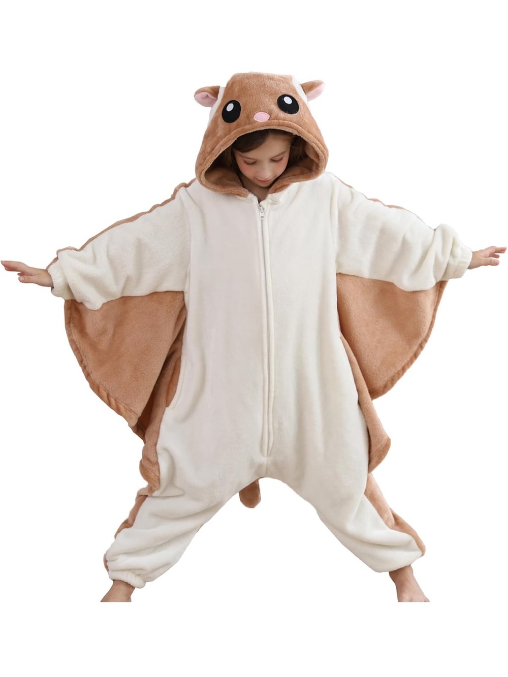 Flying Squirrel Costume One Piece Pajamas Soft - Child size 9-10 year old
